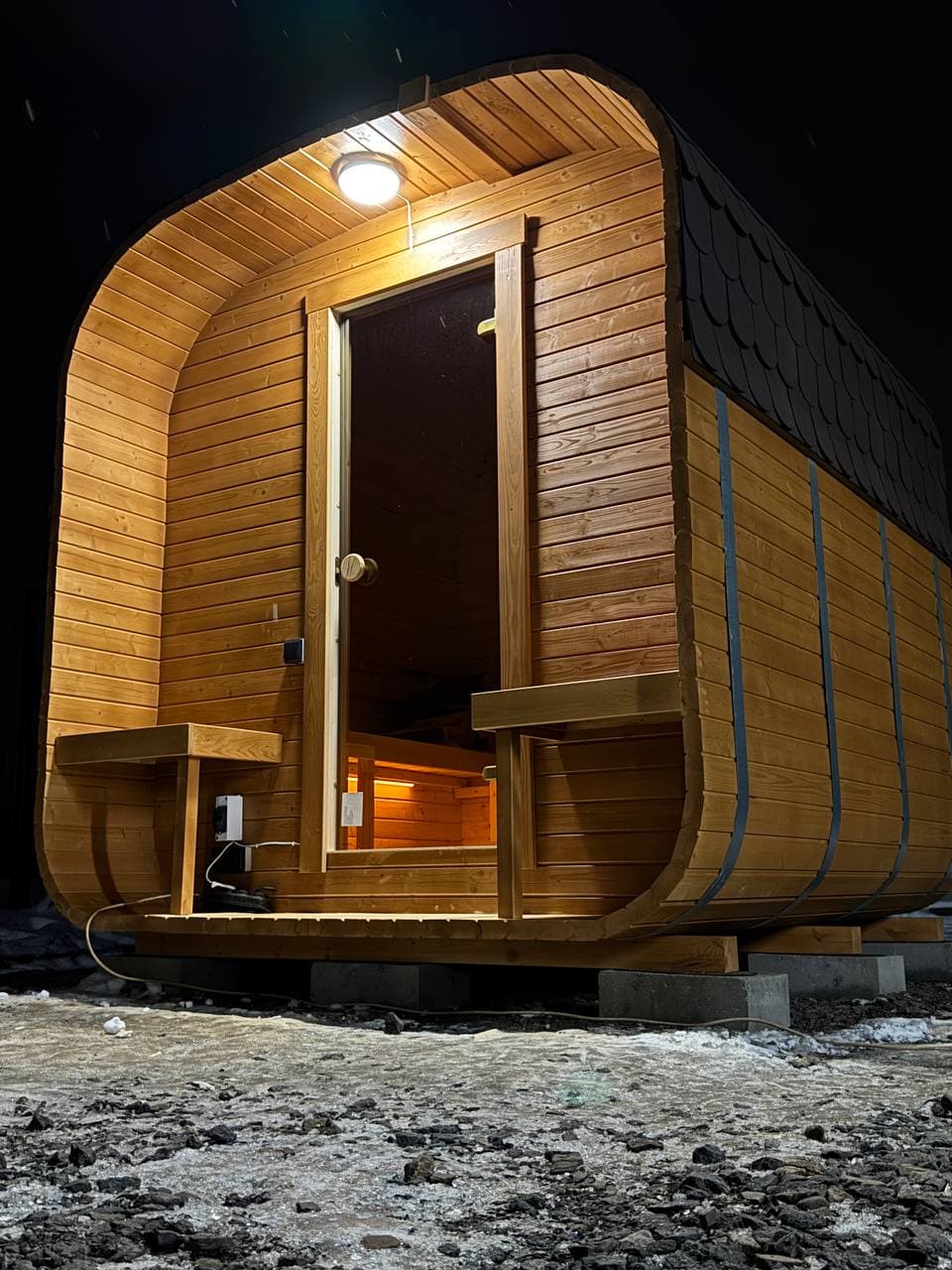 Sauna ogrodowa QUADRO 240 cm - Z Piecem Elektrycznym miniatura 3