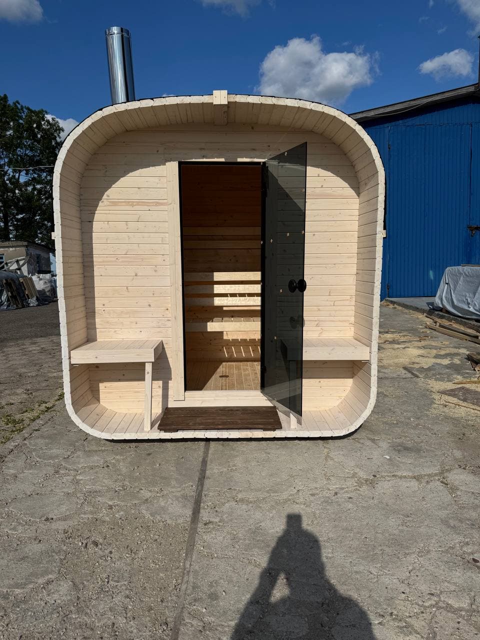 Sauna ogrodowa QUADRO 240 cm - Z Piecem Elektrycznym miniatura 4