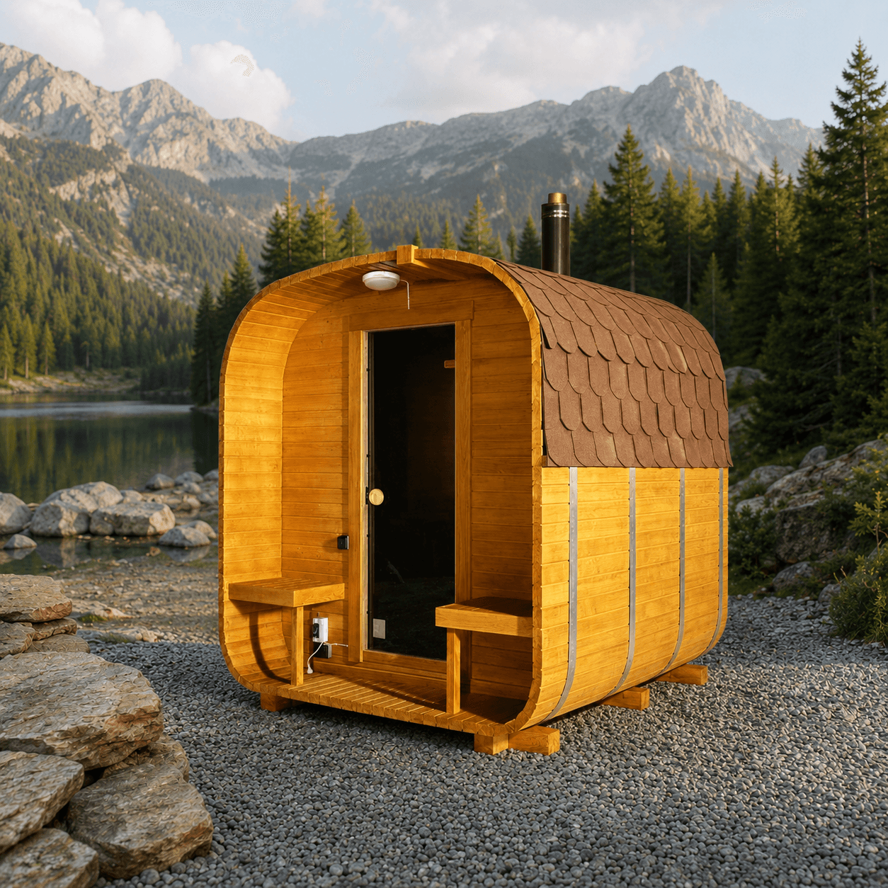 Sauna ogrodowa QUADRO QL 240 cm - Z Piecem Elektrycznym