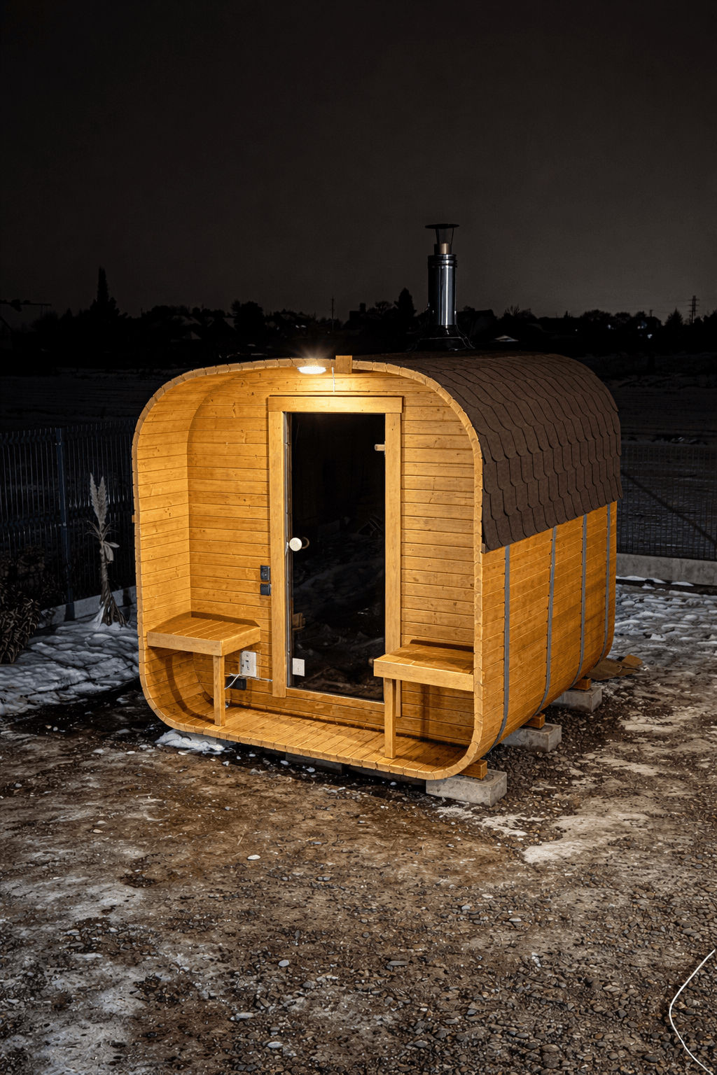 Sauna ogrodowa QUADRO 240 cm - Z Piecem Elektrycznym