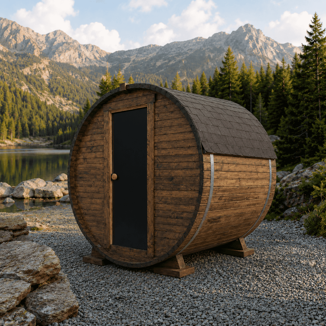 Zewnętrzna sauna beczka 180 cm